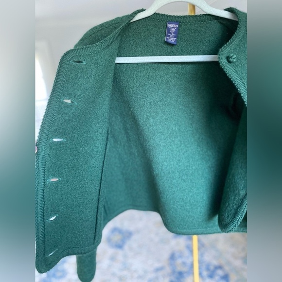 100% Wool Lands End Cardigan Blazer Scandi Structured Dark Academia Winter Fall - Picture 6 of 9